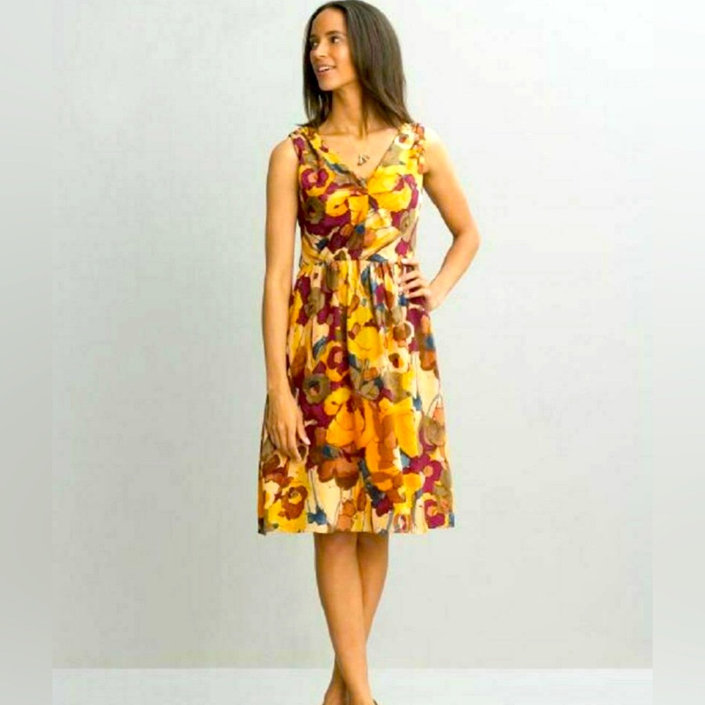 Banana Republic silk fit and flare dress, size 12